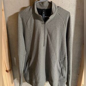 Lululemon Men’s Textured Double-Knit Half-Zip Large Heathered Rover/Black